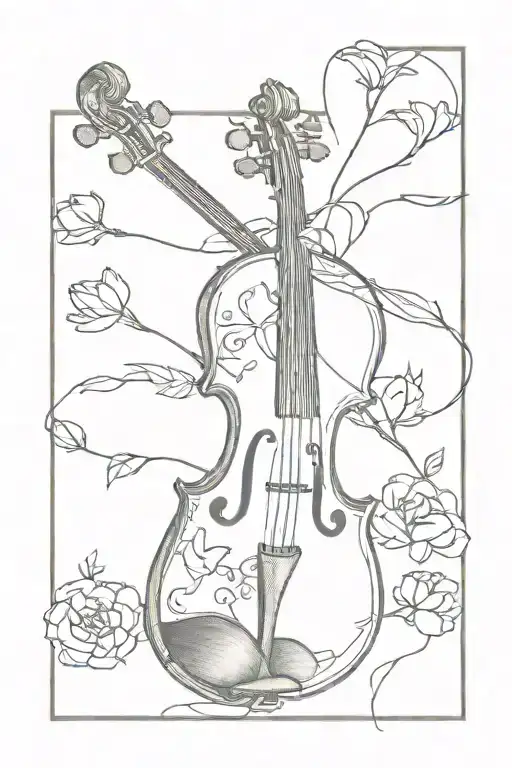 violin tattoo design idea