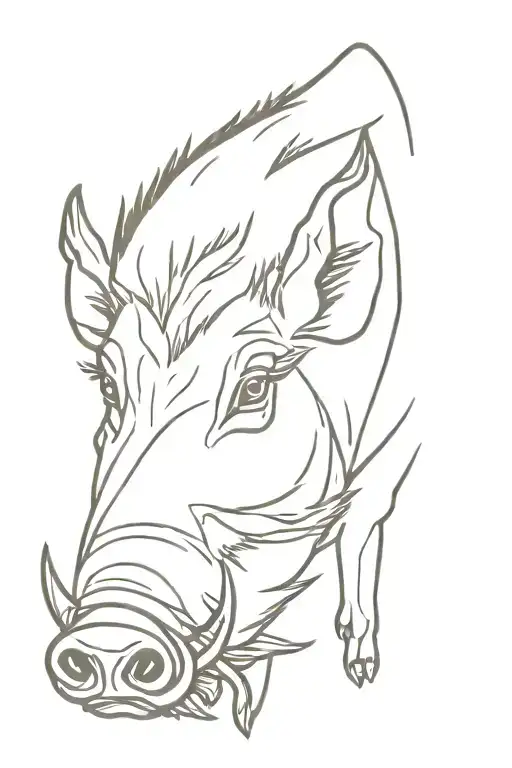 wild boar head tattoo design idea
