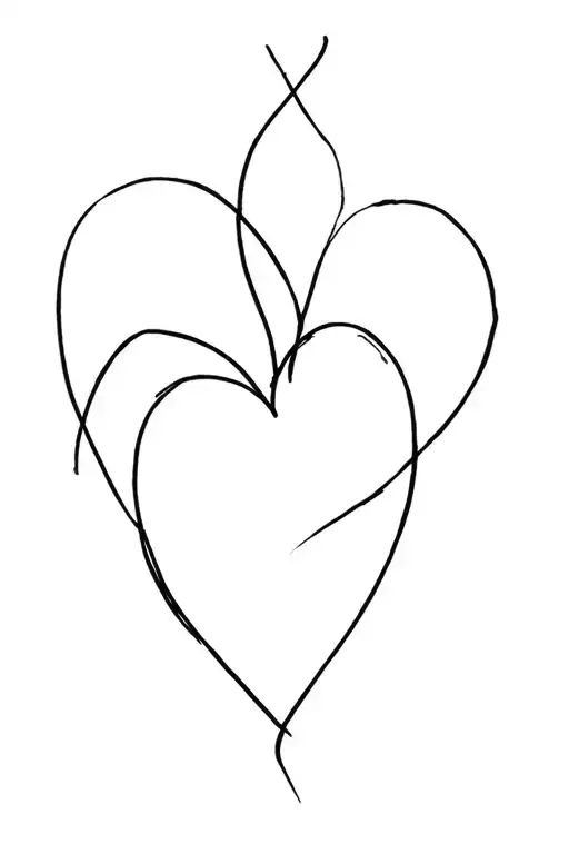 Heart sketch with double digital tattoo design idea