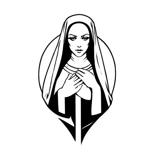 sexy nun tattoo design idea