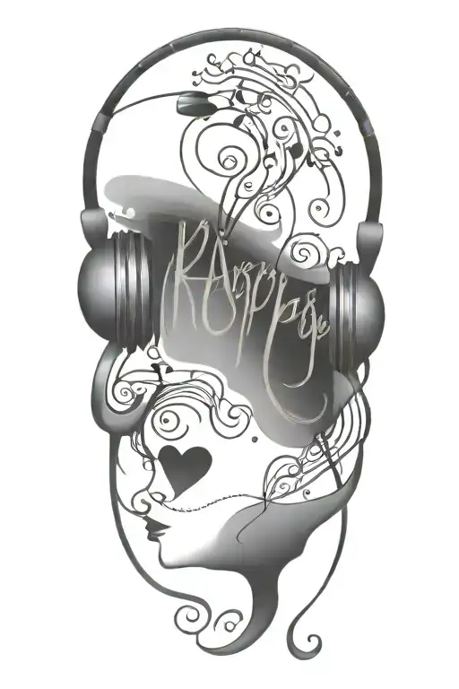 Music, Love, Karma Inspired design with Quote HOPE tattoo design idea