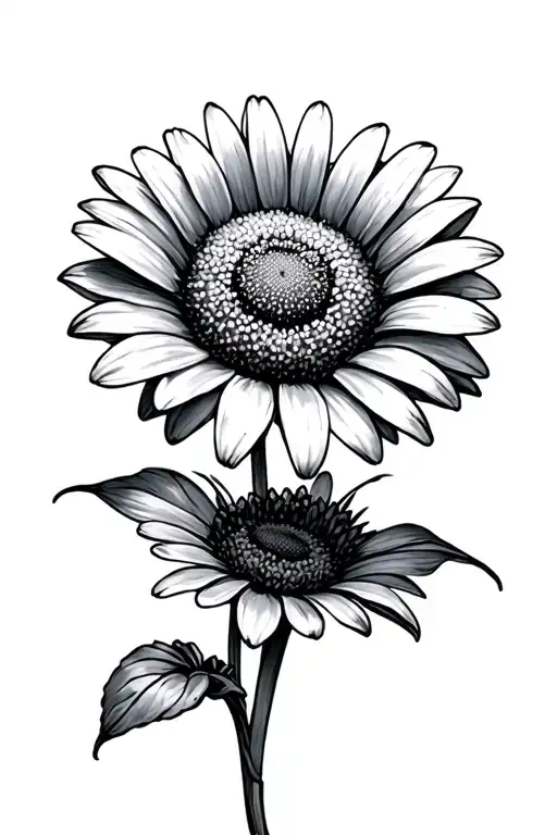 Black Daisy tattoo design idea
