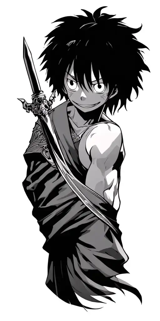 anime solo leveling, one piece, god of high school tattoo design idea