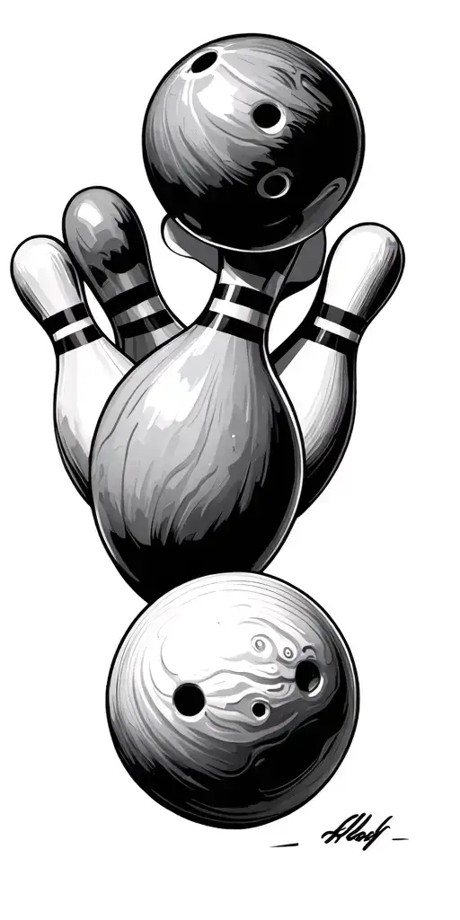 bowling tattoo design idea