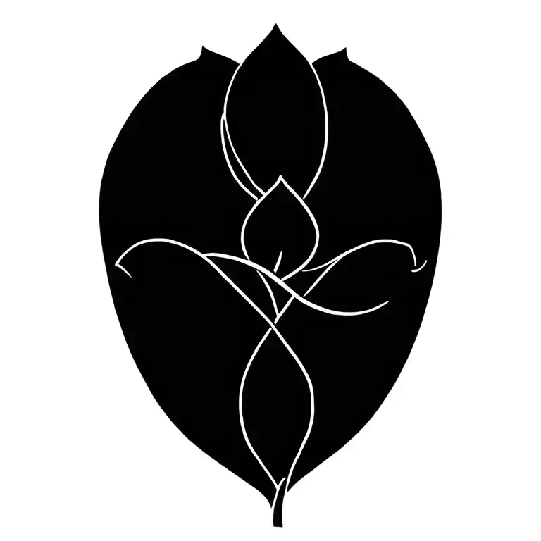 Japanese, lotus flower intertwined tattoo design idea