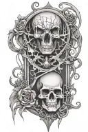 skull spider hourglass tattoo design idea