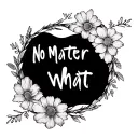 "No Matter What" Gentle bite mark with  wild flower wreath encircling Seeking a design tattoo design idea