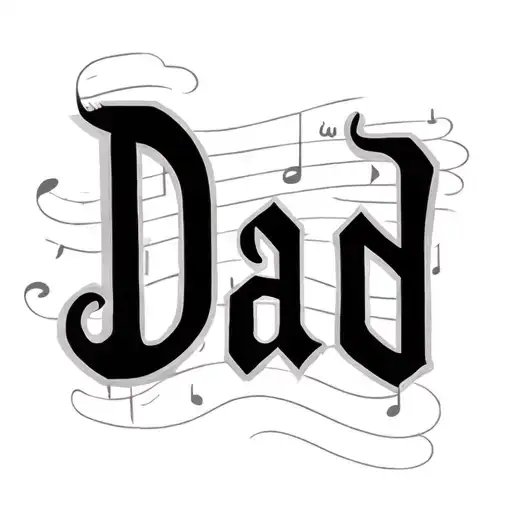 musical stave with the notes spelling dad tattoo design idea