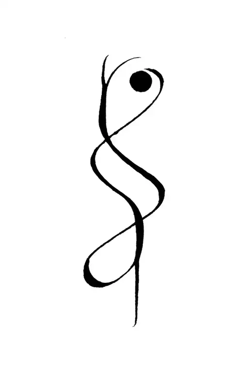 wabi sabi with letter s in Sanskrit tattoo design idea