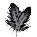 feather with penny  tattoo design idea