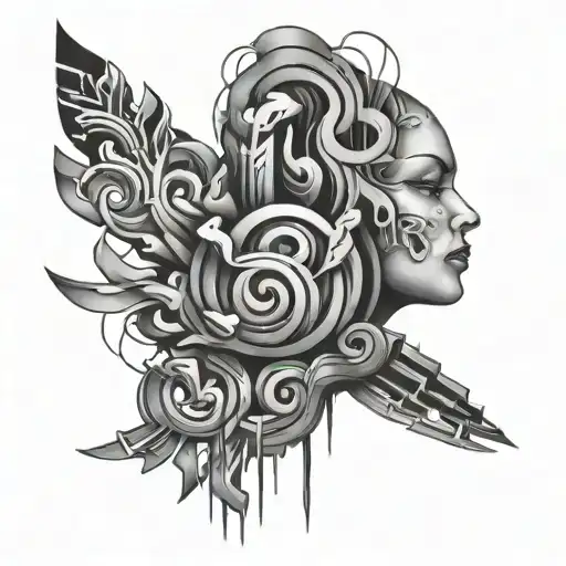 overthinking abstract design tattoo design idea