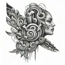 overthinking abstract design tattoo design idea