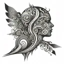 overthinking abstract design tattoo design idea