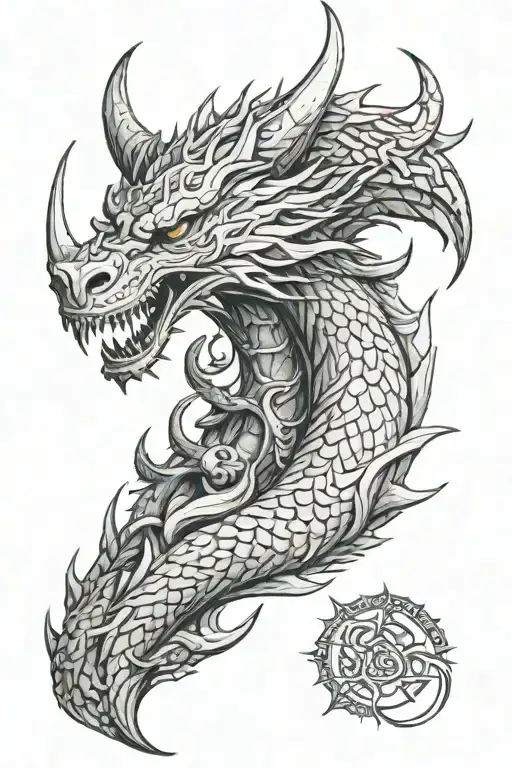 norse jormungand oroboros tattoo design idea