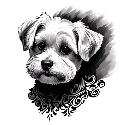maltese sketch tattoo design idea