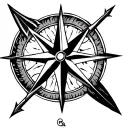 arrow viking compass tattoo design idea