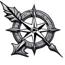 arrow viking compass tattoo design idea