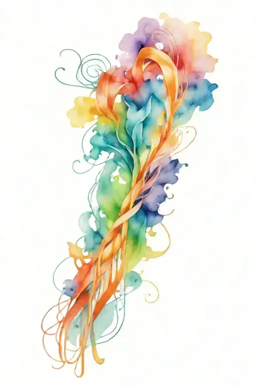 Make a sketch of a color tattoo on your wrist, interweaving of four elements tattoo design idea