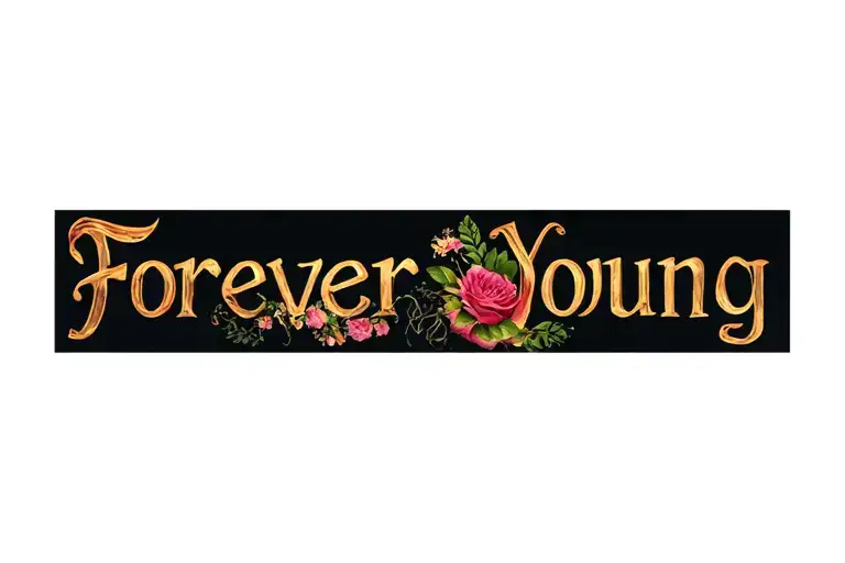 forever young tattoo design idea