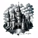 engineer castle tattoo design idea