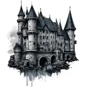 engineer castle tattoo design idea