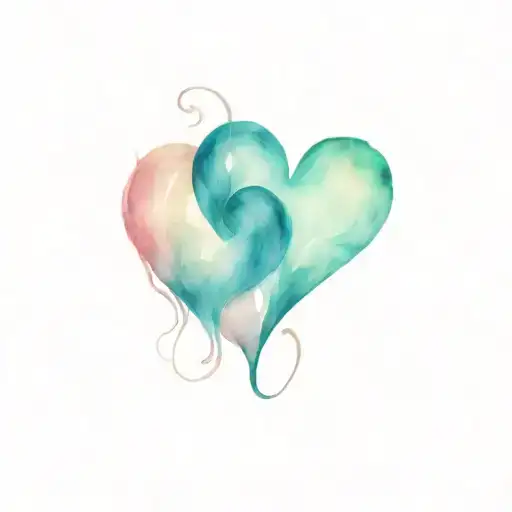 twin flames heart tattoo design idea