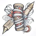 bandage wrapped tightly tattoo design idea