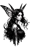 fairy gothic style tattoo design idea