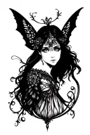 fairy gothic style tattoo design idea