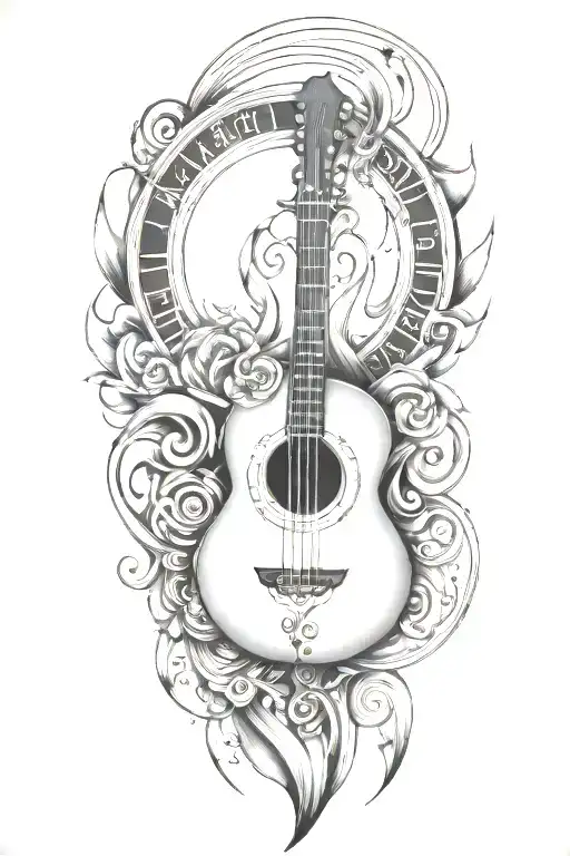 Music, Love, Peace, Karma Inspired tattoo design idea