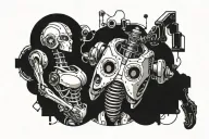 bras robot machines tattoo design idea