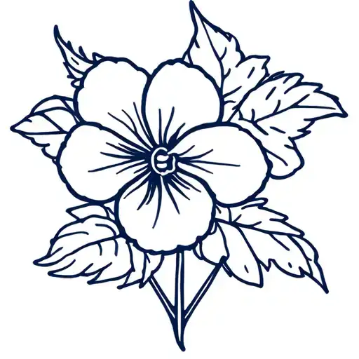 african violet tattoo design idea