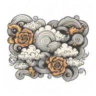 clouds swirling tattoo design idea