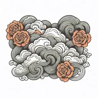 clouds swirling tattoo design idea