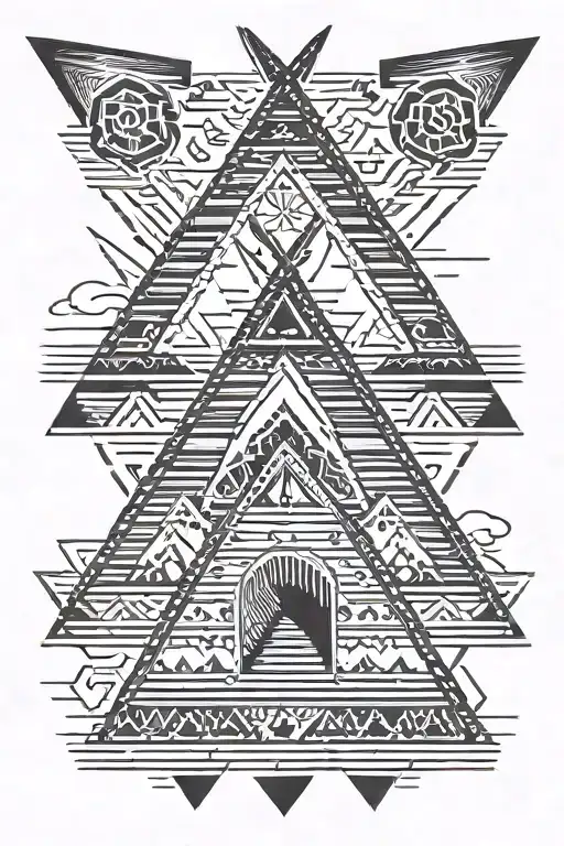 teepee, wild west tattoo design idea
