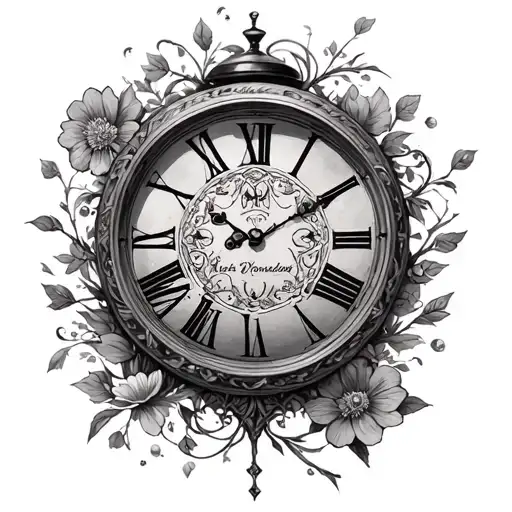 Alice In Wonderland Clock tattoo design idea