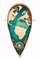 Old World Map tattoo design idea