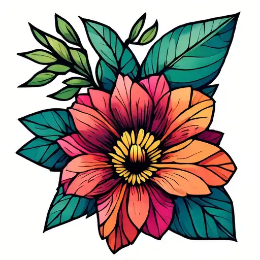 Minecraft flowers tattoo design idea