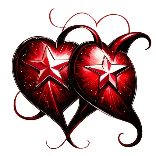 I love you double infinite double heart star tattoo design idea