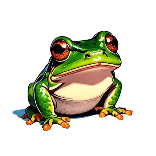 old japanese version cartoony frog tattoo design idea