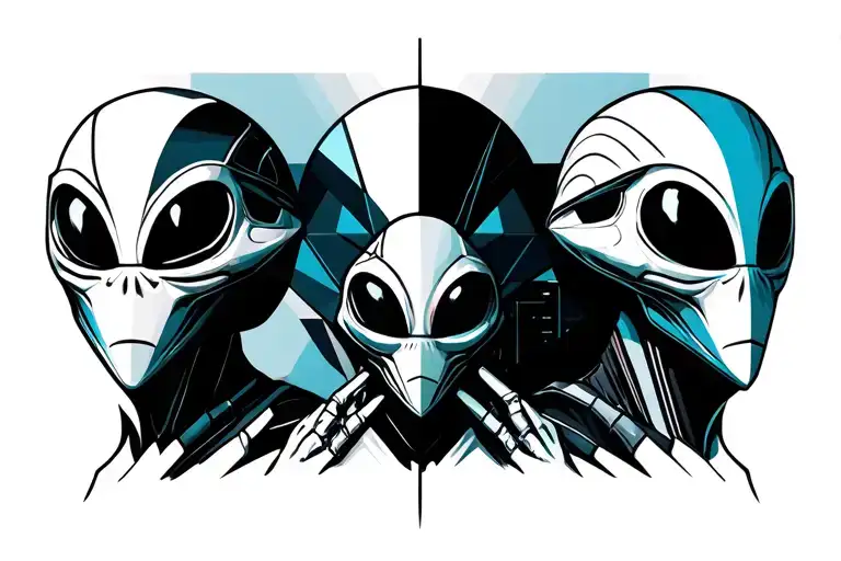 alien movies depicting a collage tattoo design idea