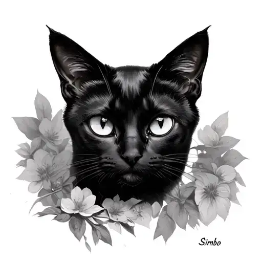 It is a ** black cat* - penetrating eyes - slender and agile body - enigmatic expression2. ** Personality and Simbo tattoo design idea