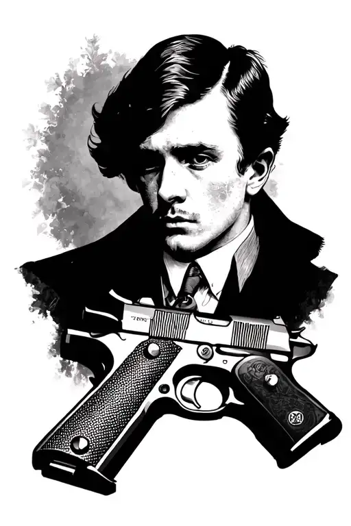 Tommy Shelby & 1911 Gun tattoo design idea