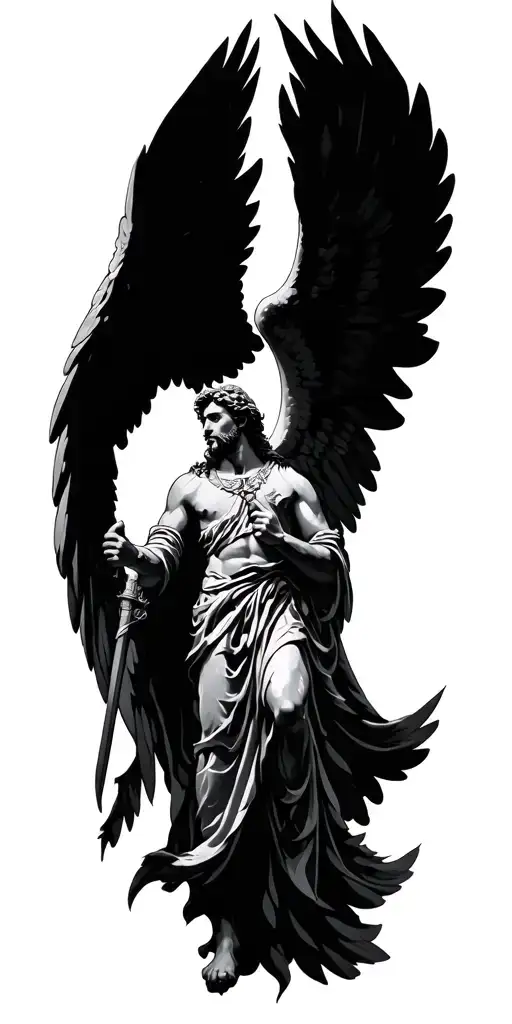 biblical archangel Michael tattoo design idea