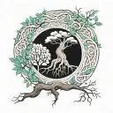raaba in yggdrasil tree tattoo design idea