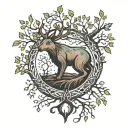 raaba in yggdrasil tree tattoo design idea