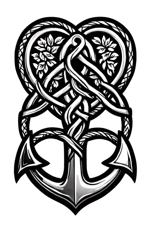 Celtic knot, family, anchor, love tattoo design, add tree of life tattoo design idea