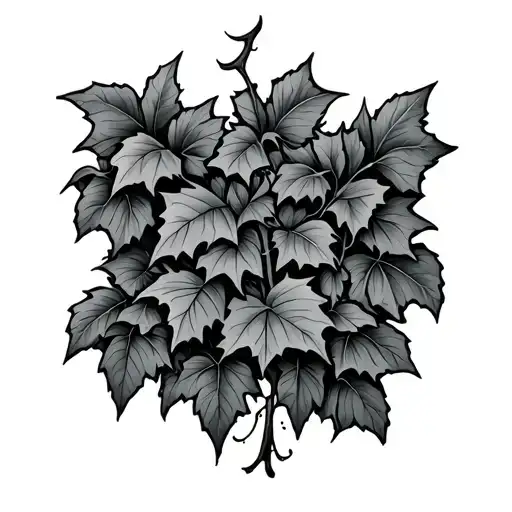 ivy wall tattoo design idea