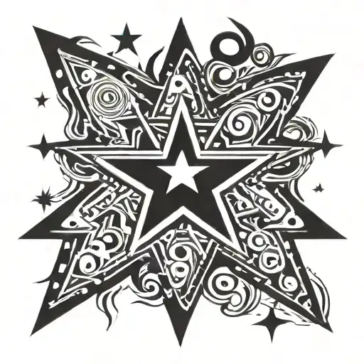 y2k stars tattoo design idea