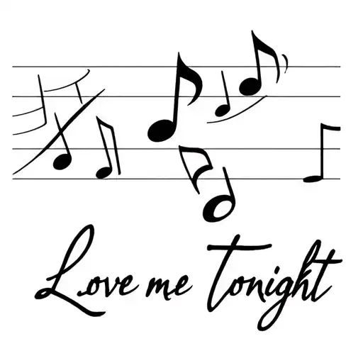 musical notes from jay webb love me tonight tattoo design idea